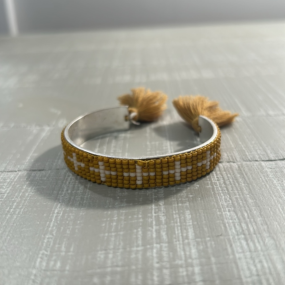 EUC Madewell Beaded Cuff with Tassel